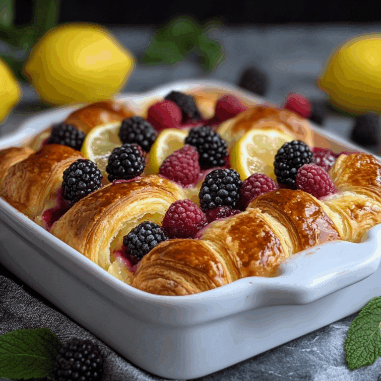 Berry Lemon Croissant Casserole