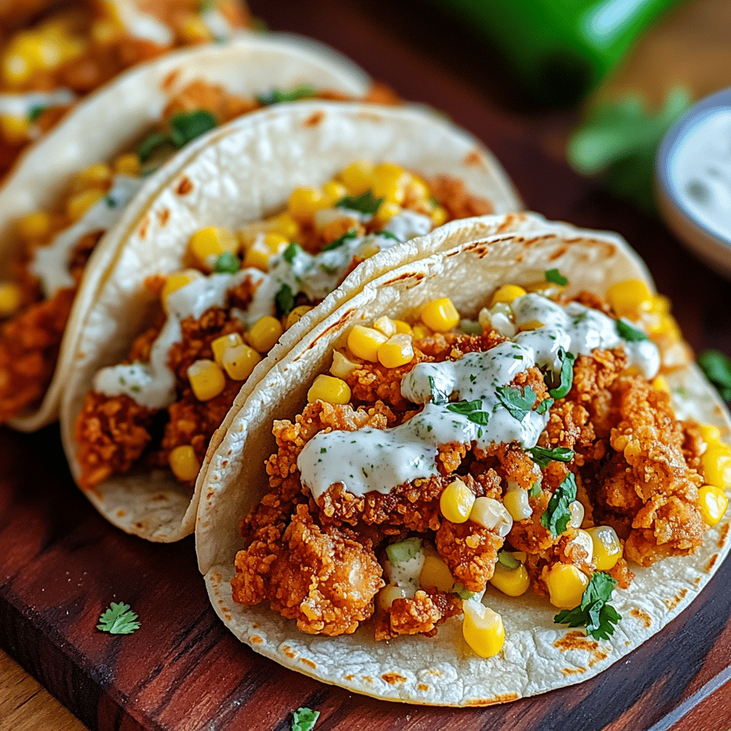 Easy Fried Chicken Street Corn Tacos