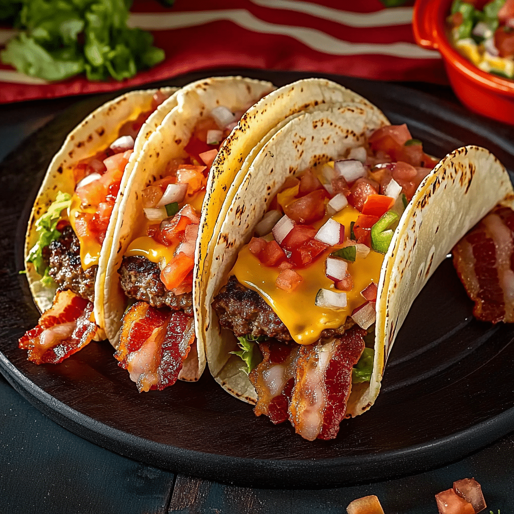 Loaded Bacon Cheeseburger Tacos