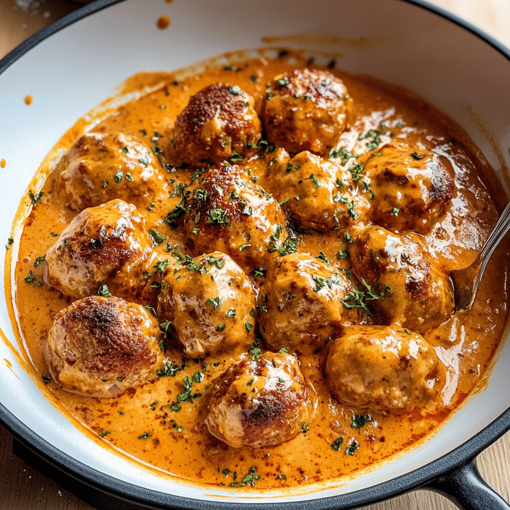 Marry Me Chicken Meatballs in Creamy Tomato Sauce