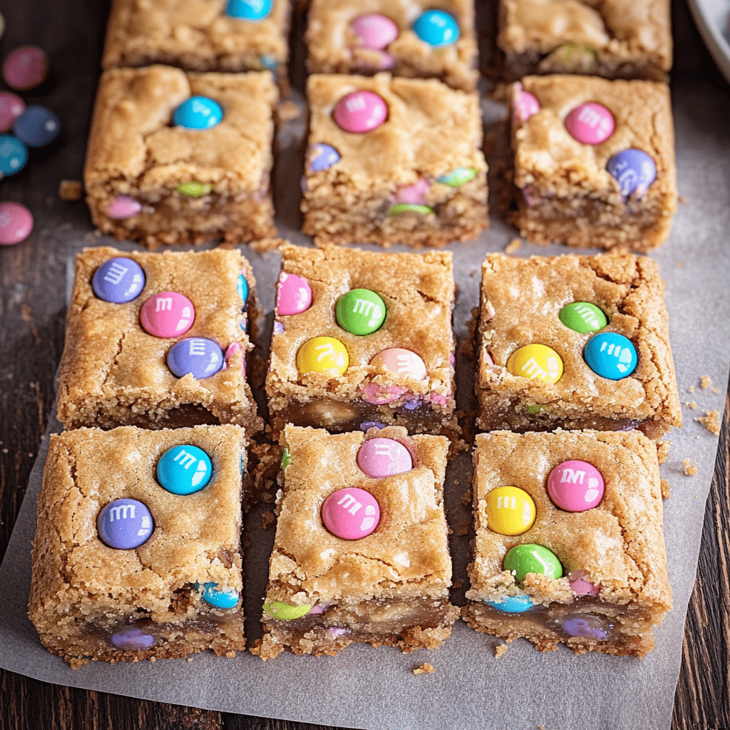 Easter M&M Cookie Bars