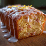 Lemon Rhubarb Loaf with Glaze