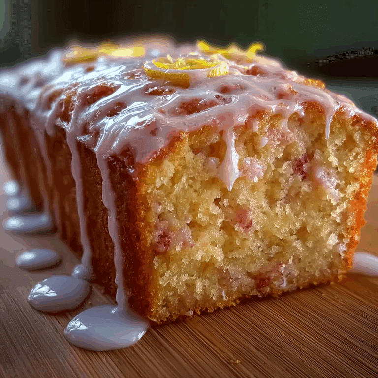 Lemon Rhubarb Loaf with Glaze