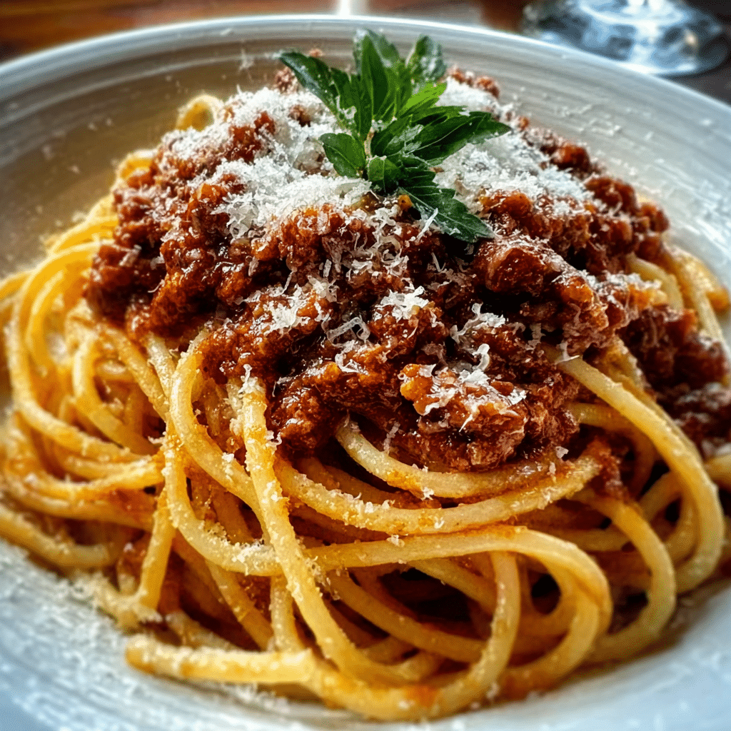 Old-Fashioned Spaghetti with Hearty Meat Sauce