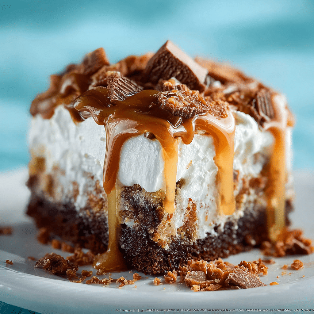 Butterfinger Candy Bar Poke Cake