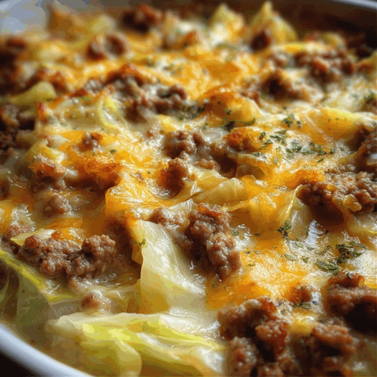 Creamed Cabbage and Ground Beef Casserole