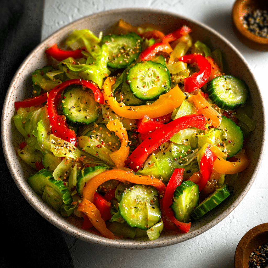 Cucumber and Bell Pepper Salad Recipe