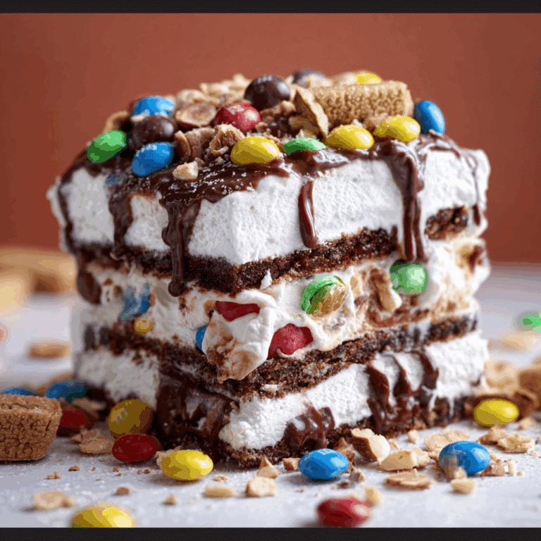 Easy M&M Ice Cream Sandwich Cake