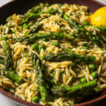 Garlic Butter Asparagus Orzo