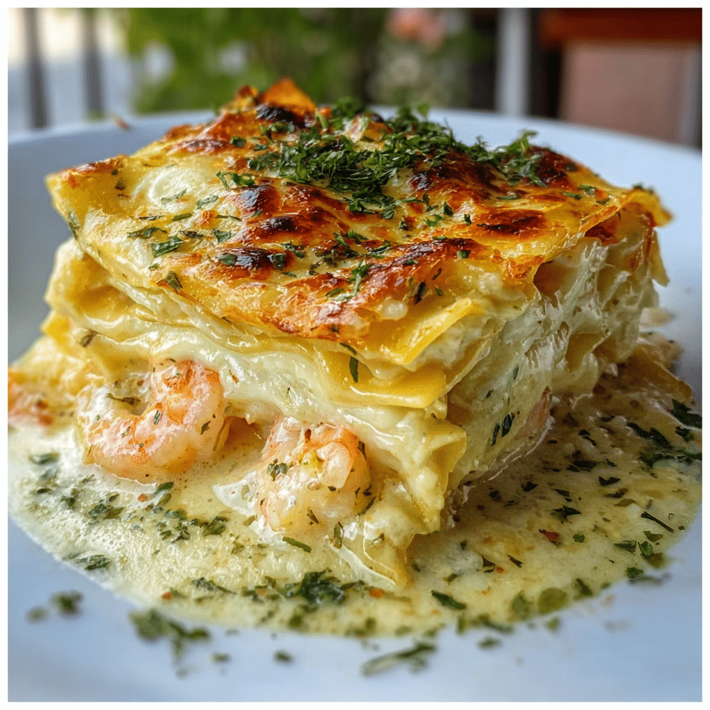 Garlic Butter Shrimp Scampi Lasagna