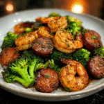 Honey Garlic Shrimp, Sausage & Broccoli