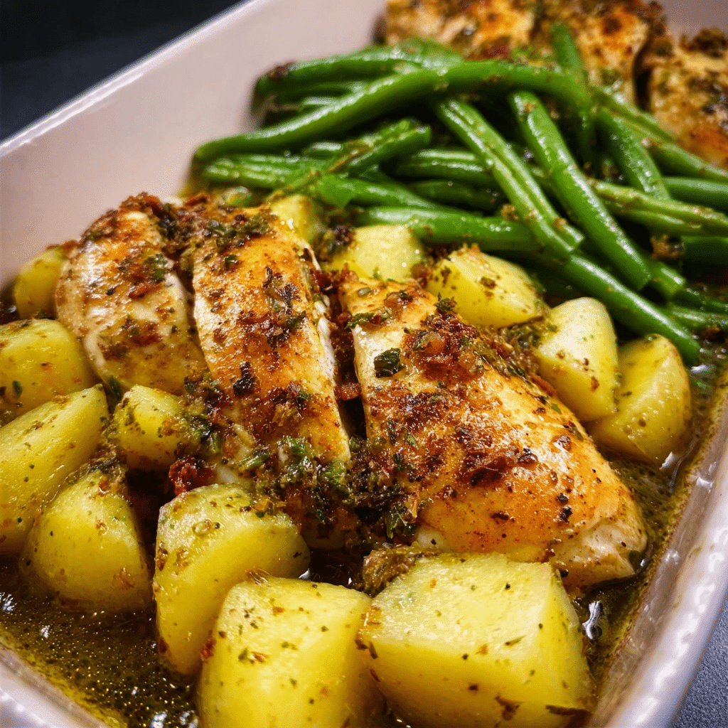Italian Chicken, Potatoes, and Green Beans