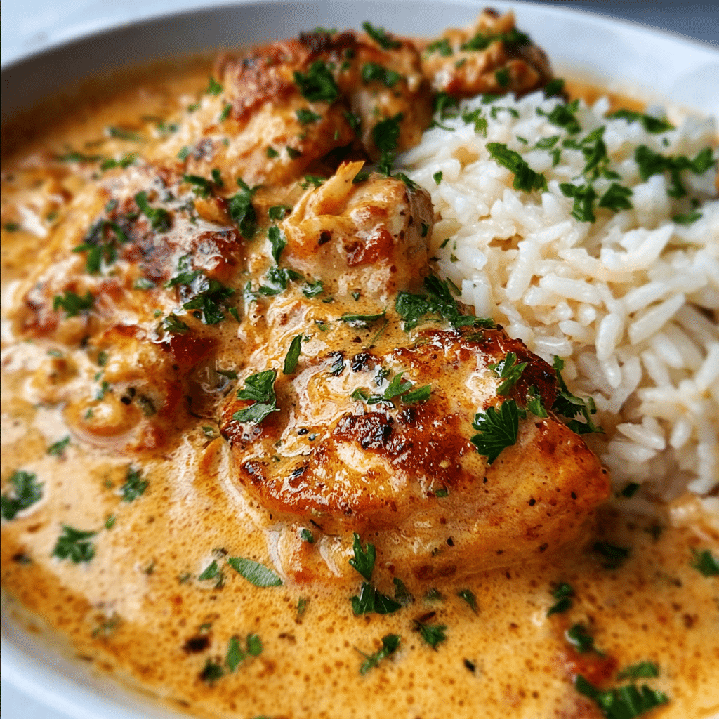Smothered Chicken and Rice