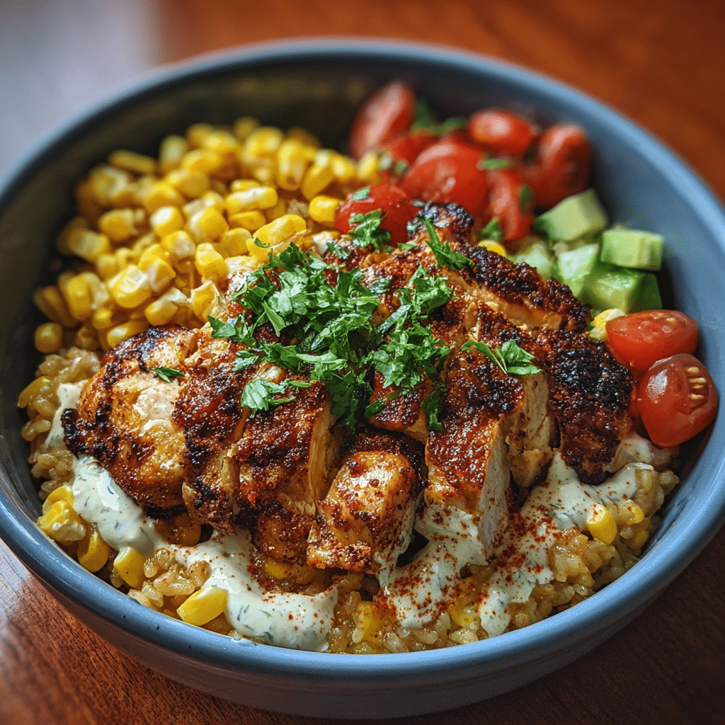 Street Corn Chicken Rice Bowl