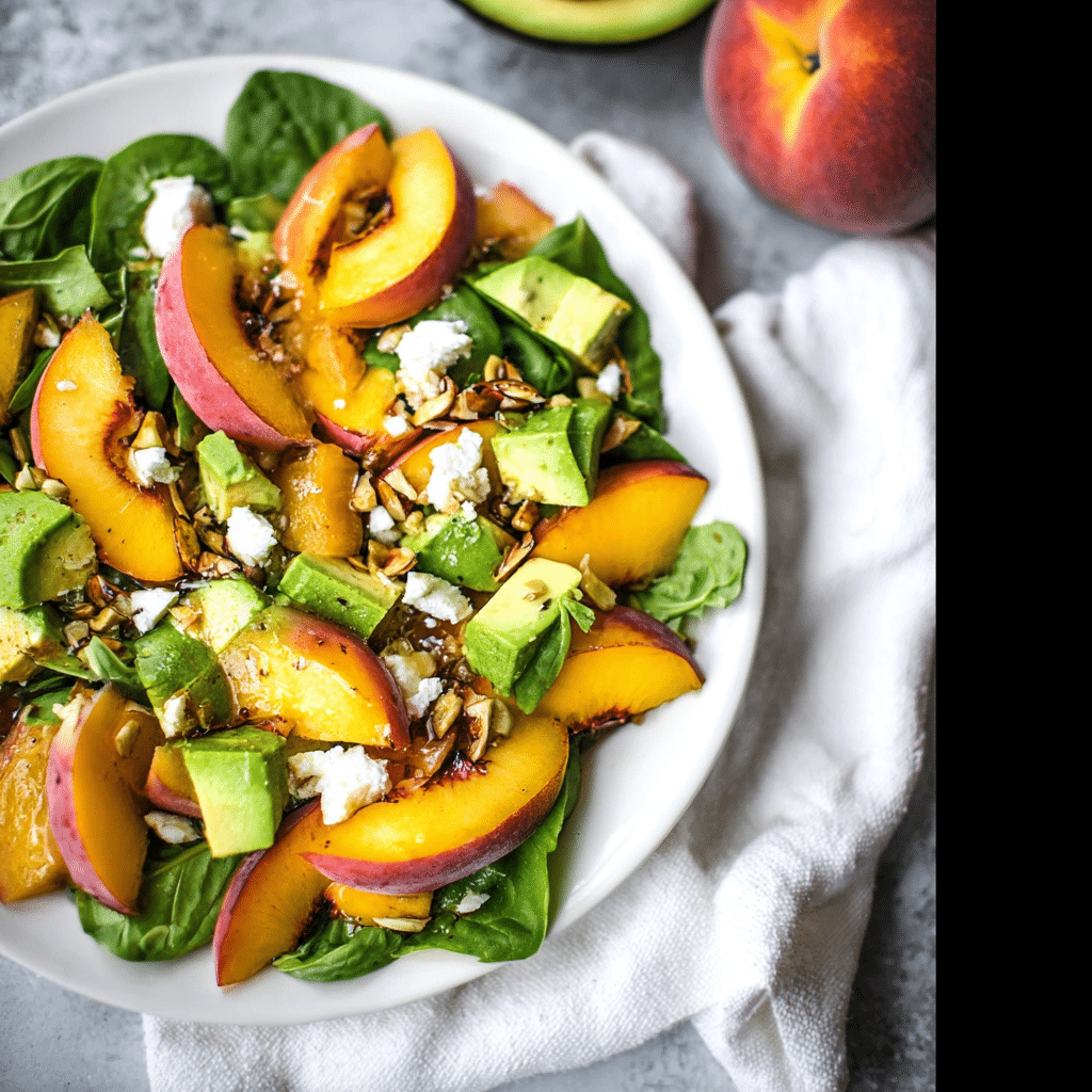 Summer Peach Salad with Avocado & Mozzarella