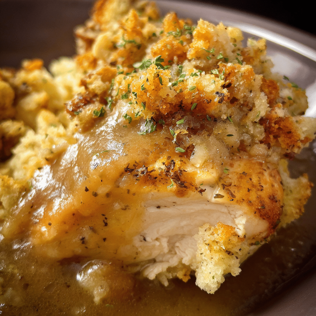 Crock Pot Chicken, Gravy, and Stuffing