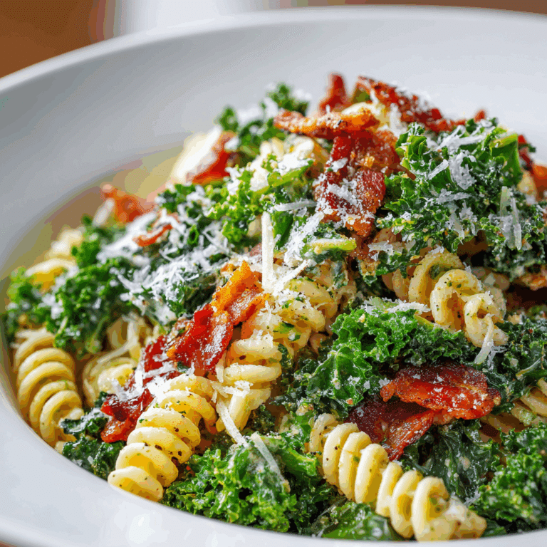 Kale Caesar Pasta Salad