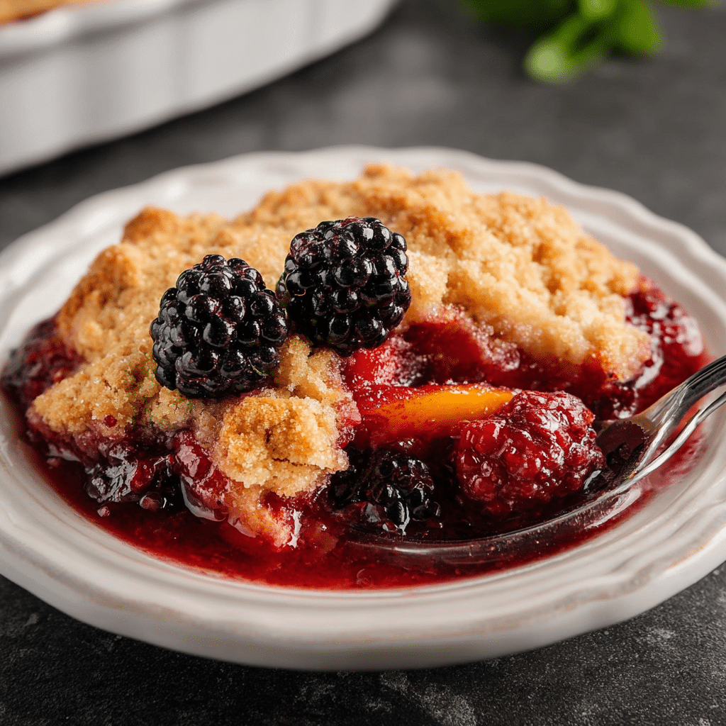 Peach Blackberry Cobbler