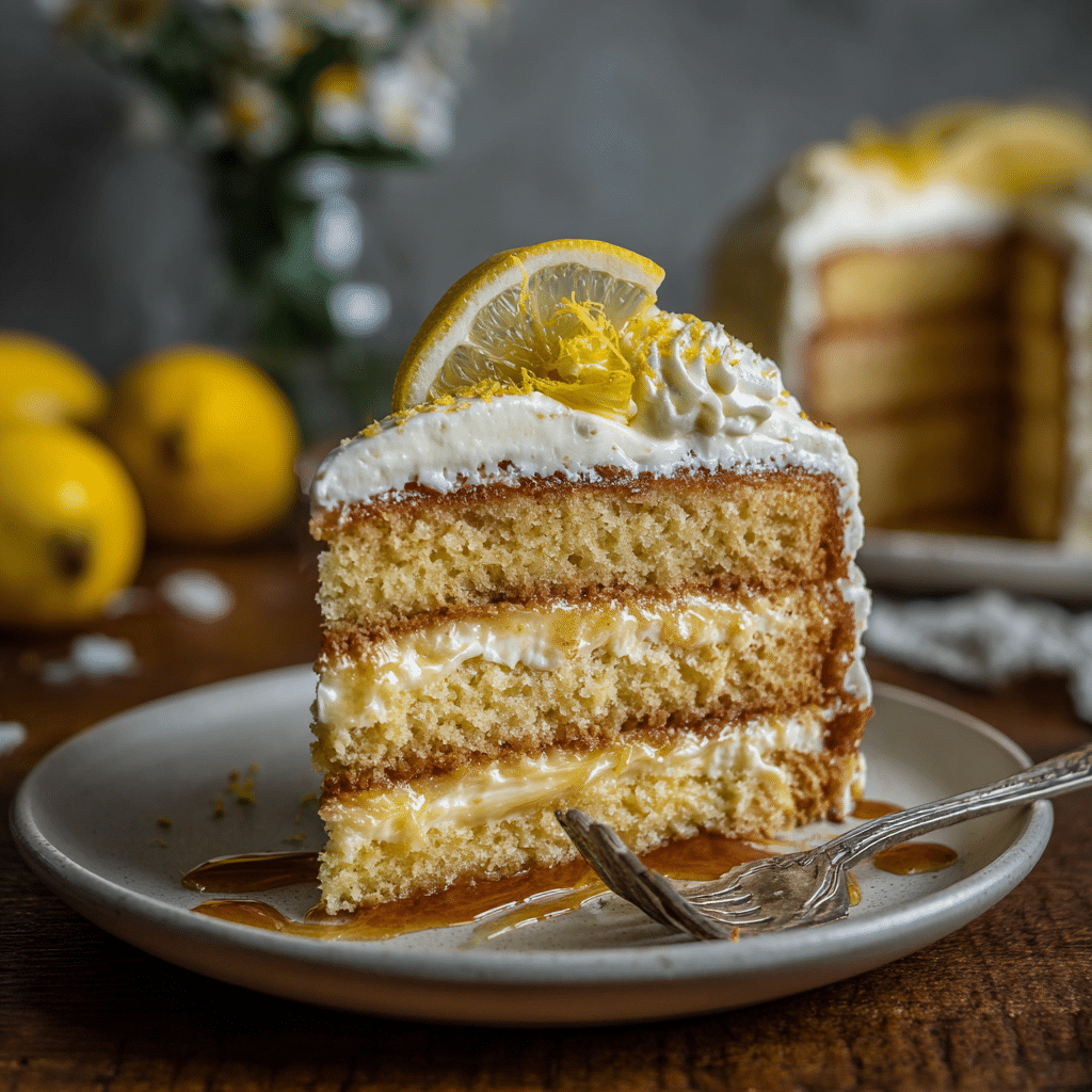 Homemade Copycat Olive Garden Lemon Cream Cake