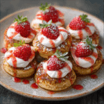 Strawberry Vanilla Cottage Cheese Pancake Bites