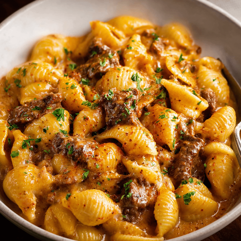 Creamy Beef and Shells Recipe