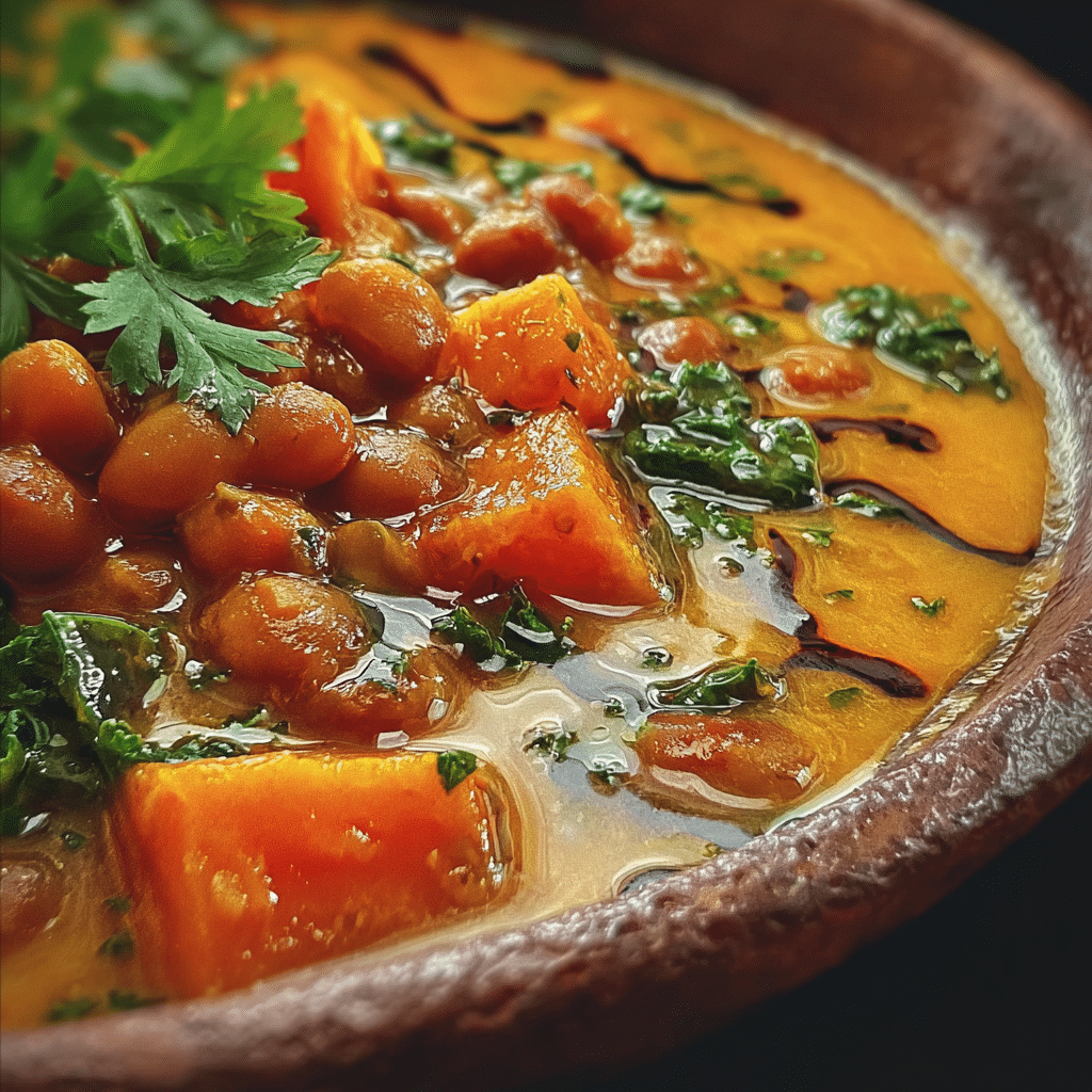 Curried Bean Stew with Coconut & Coriander Drizzle