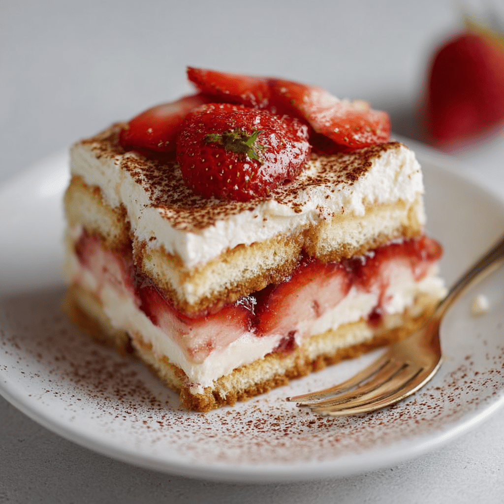 Fresh & Creamy Strawberry Tiramisu