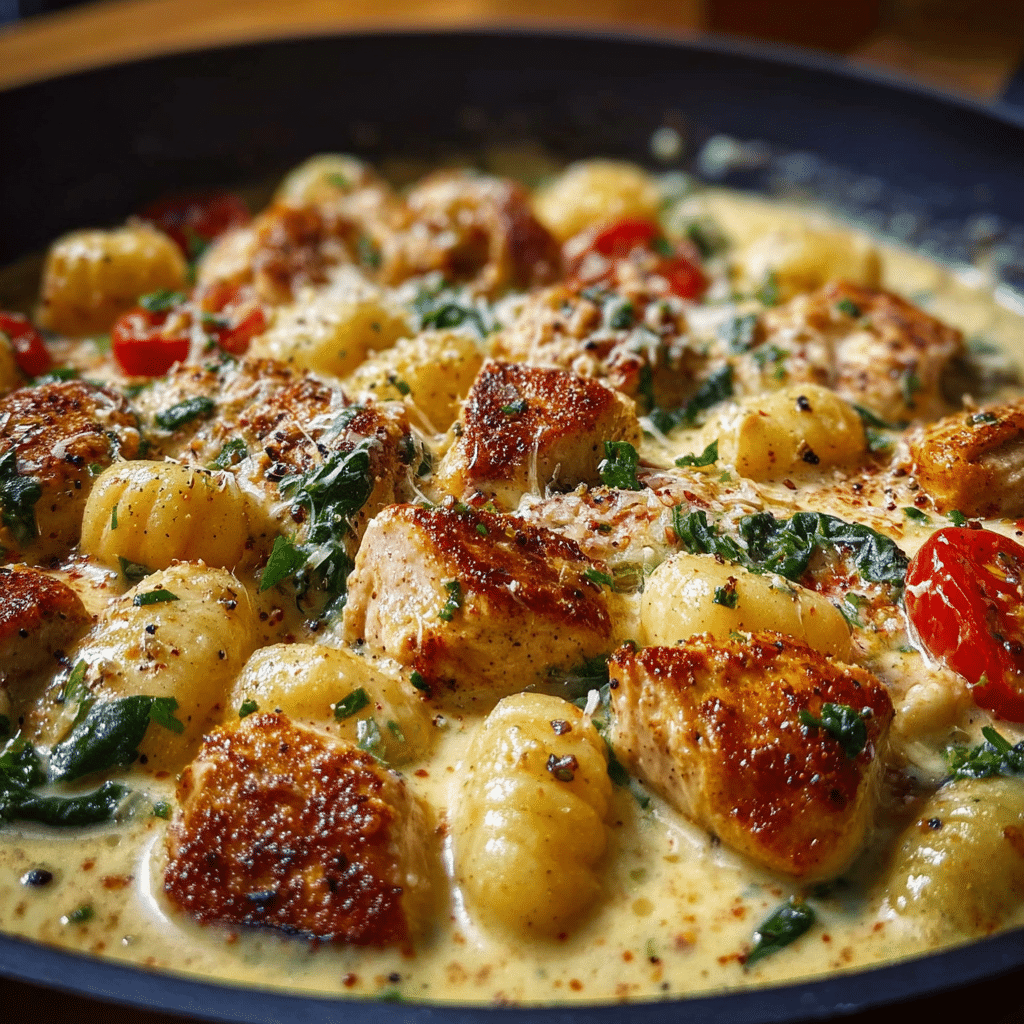 Garlic Chicken Gnocchi Skillet