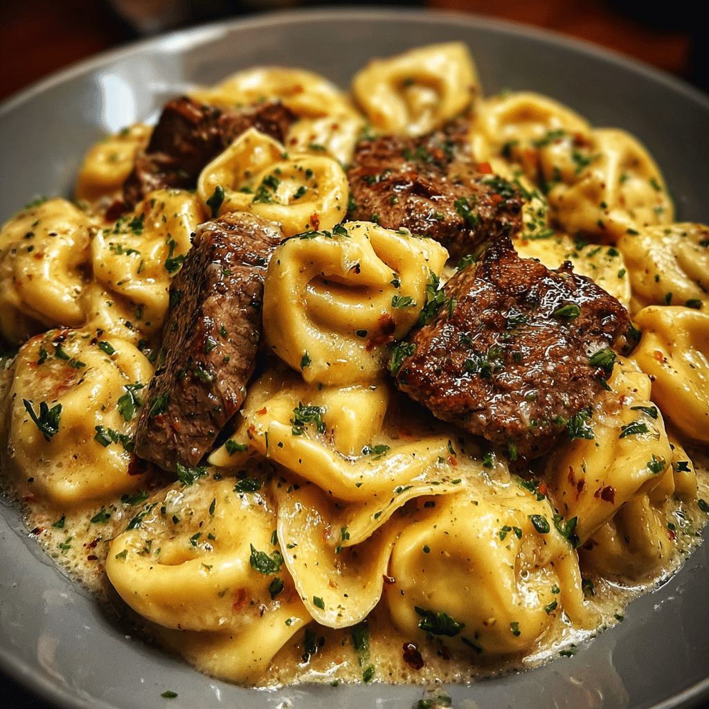 garlic steak tortellini