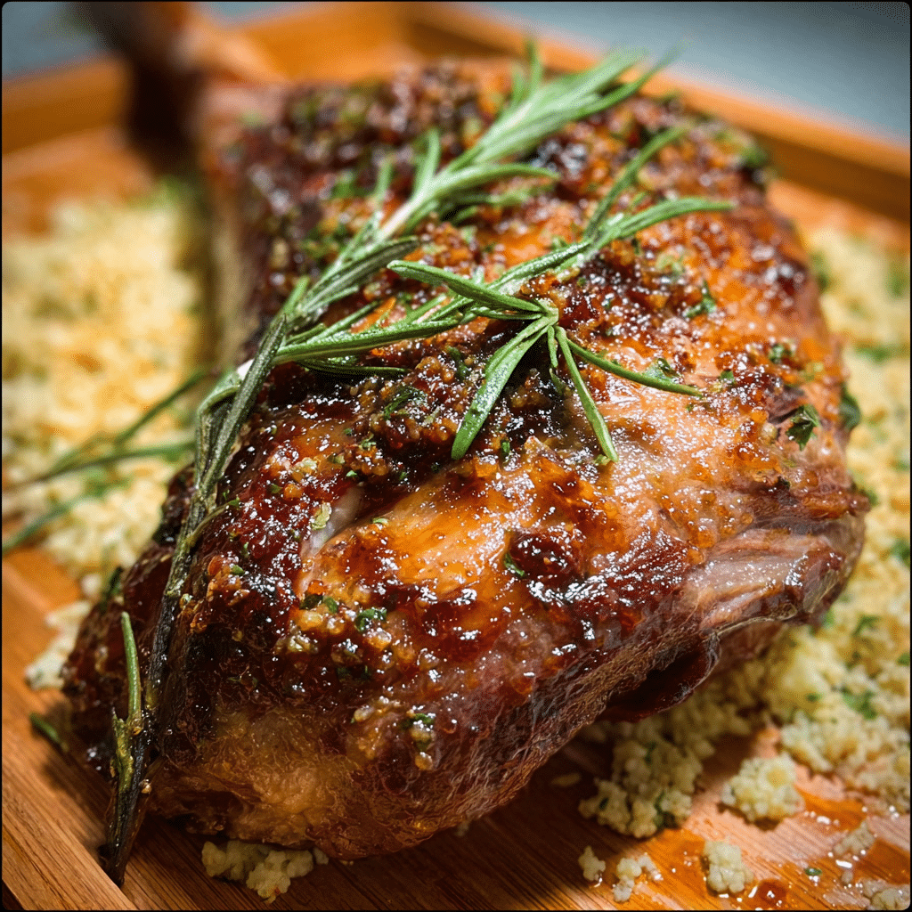 Maple & Chilli-Glazed Leg of Lamb