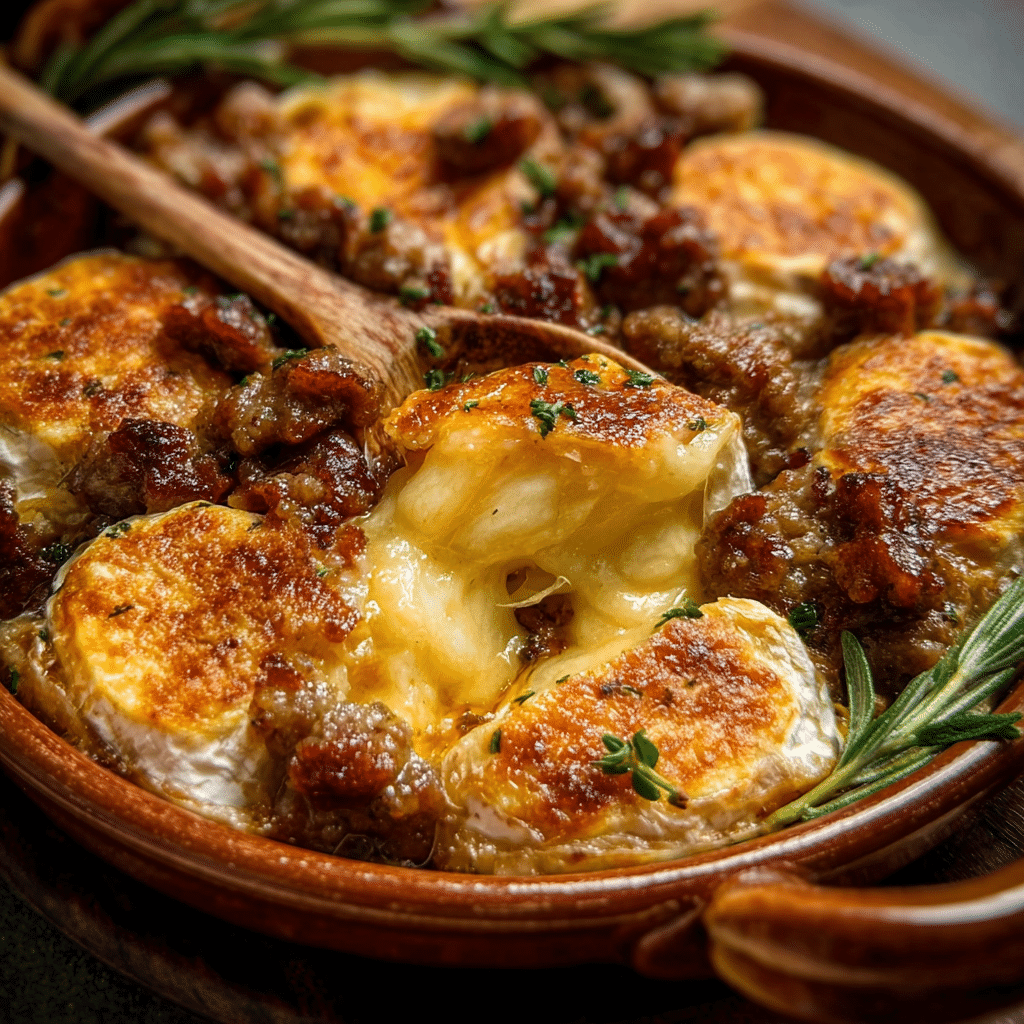 Sausage Baked Brie